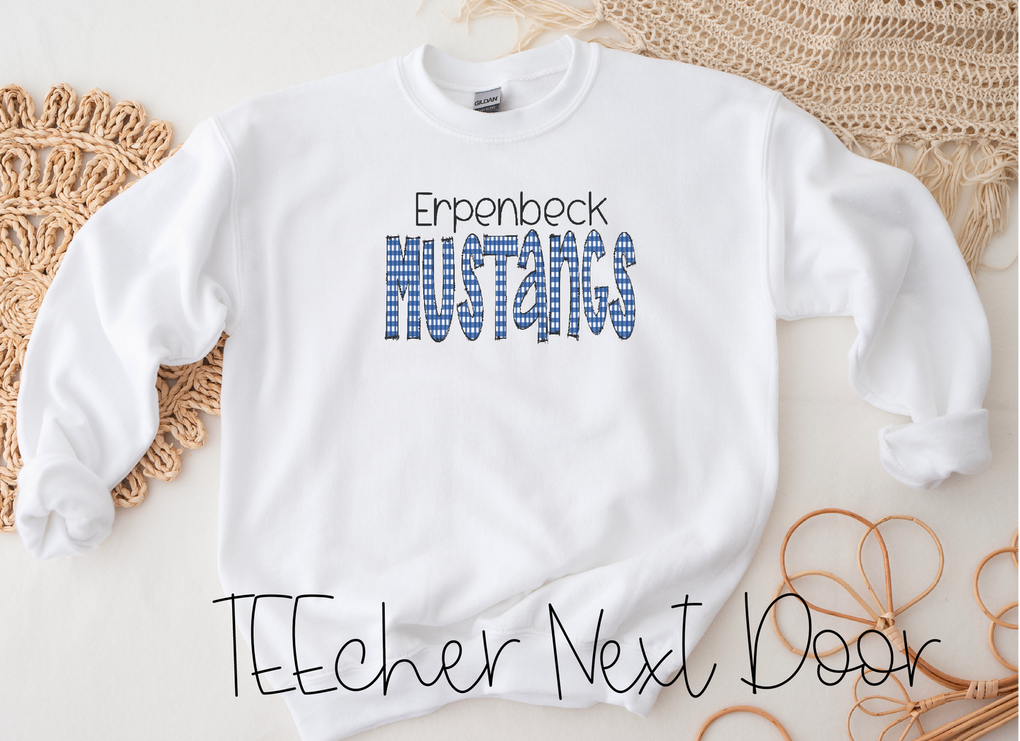 Erpenbeck Mustangs Plaid Mascot