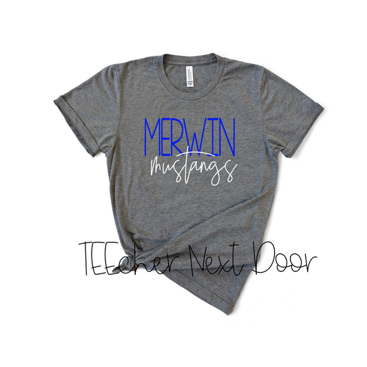 Merwin Mustangs Printed Script