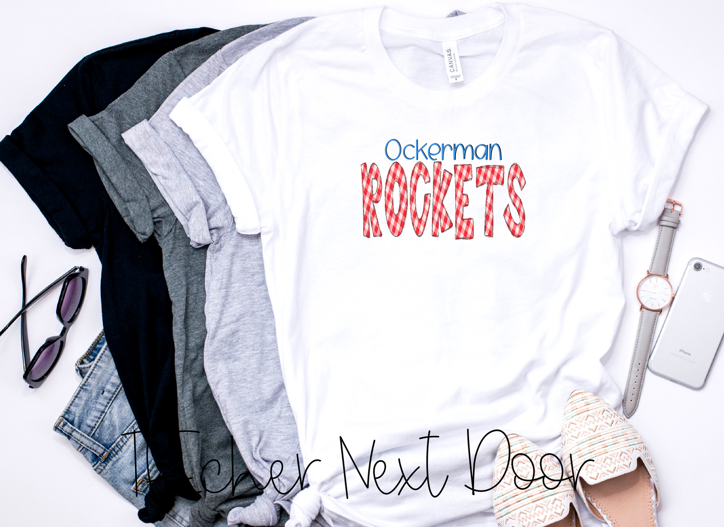 Ockerman Rockets Plaid Mascot