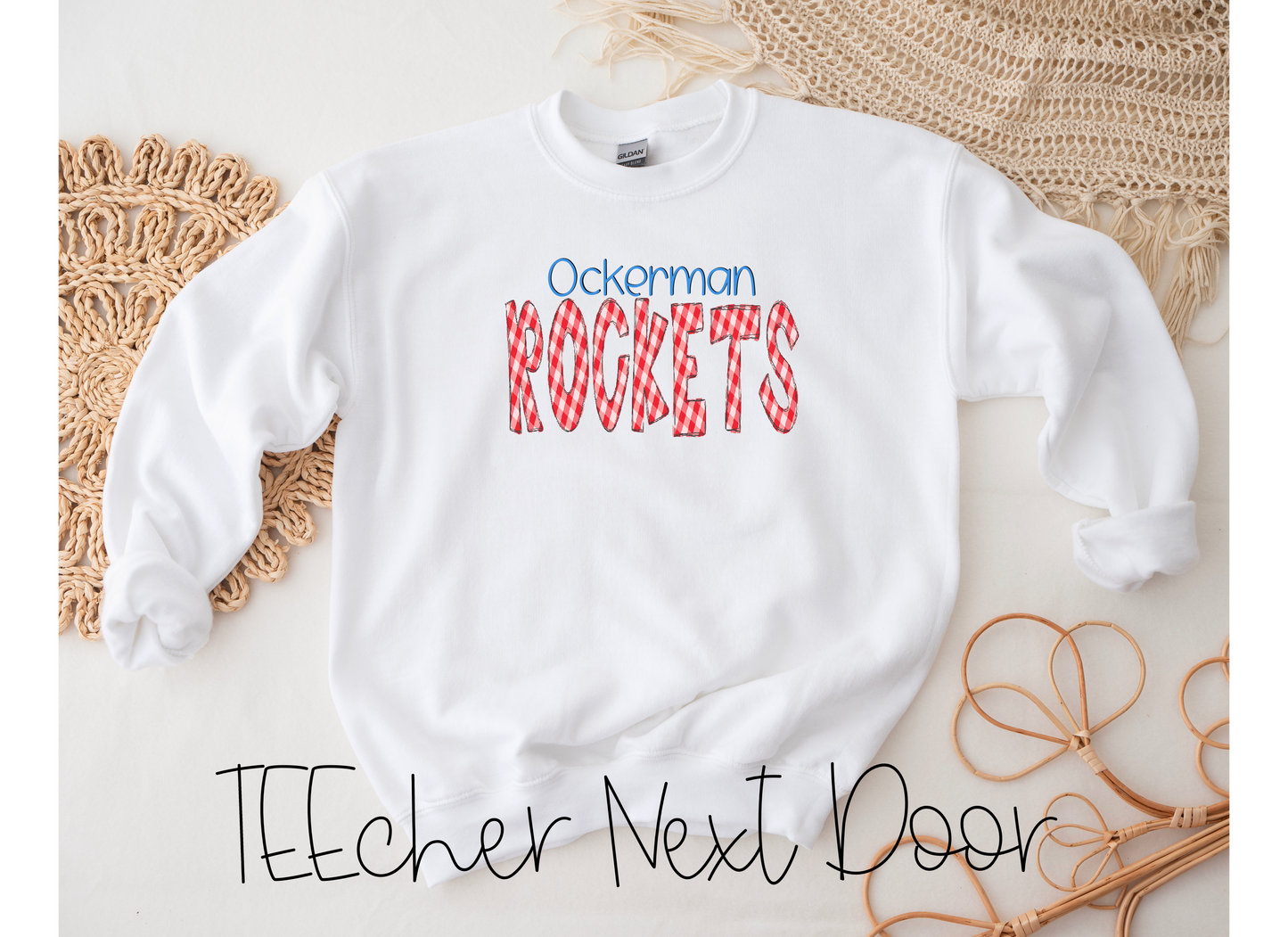 Ockerman Rockets Plaid Mascot