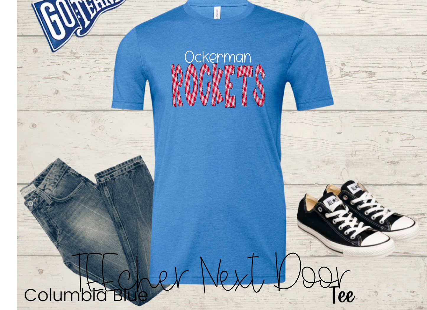 Ockerman Rockets Plaid Mascot