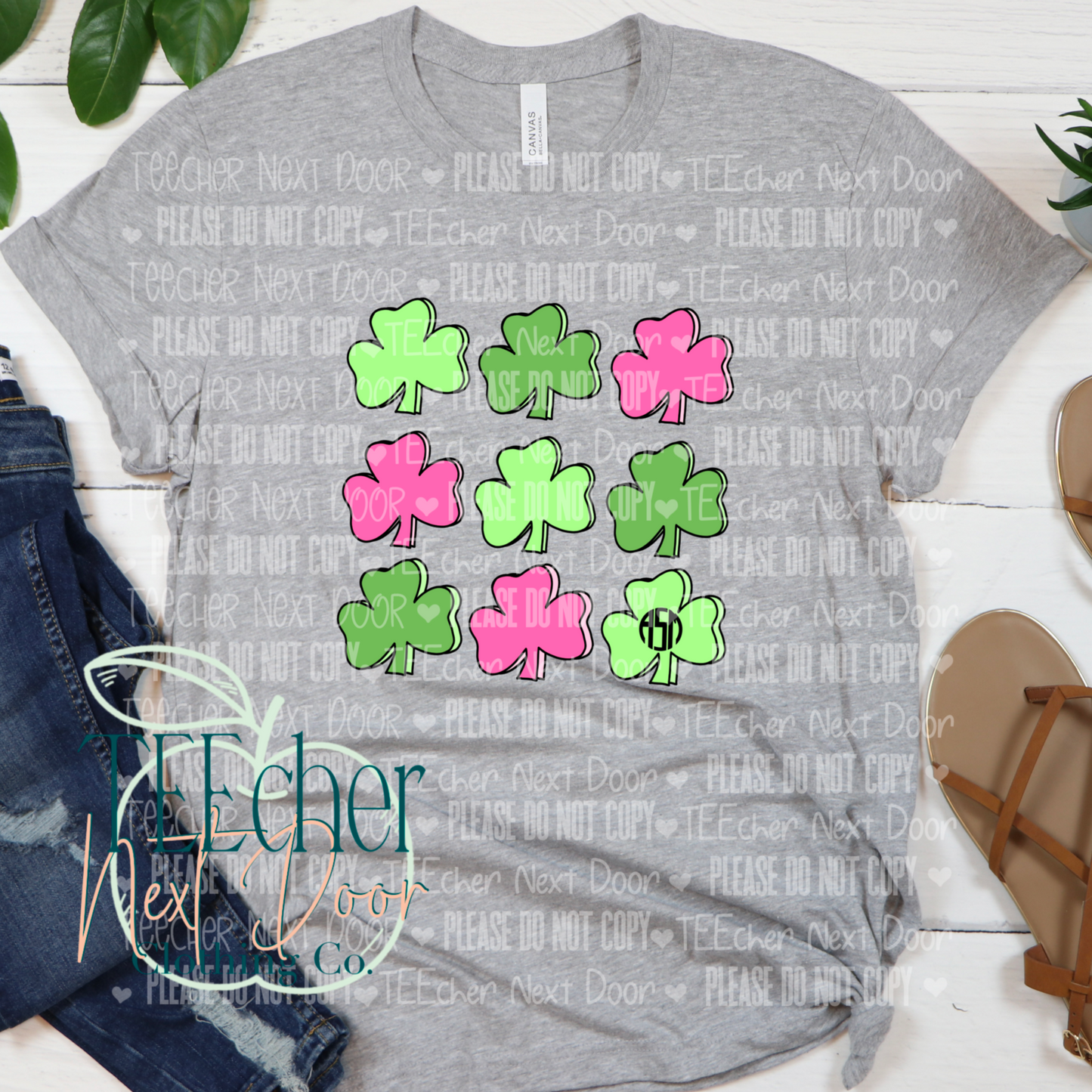 EXCLUSIVE Pink Shamrocks Monogram