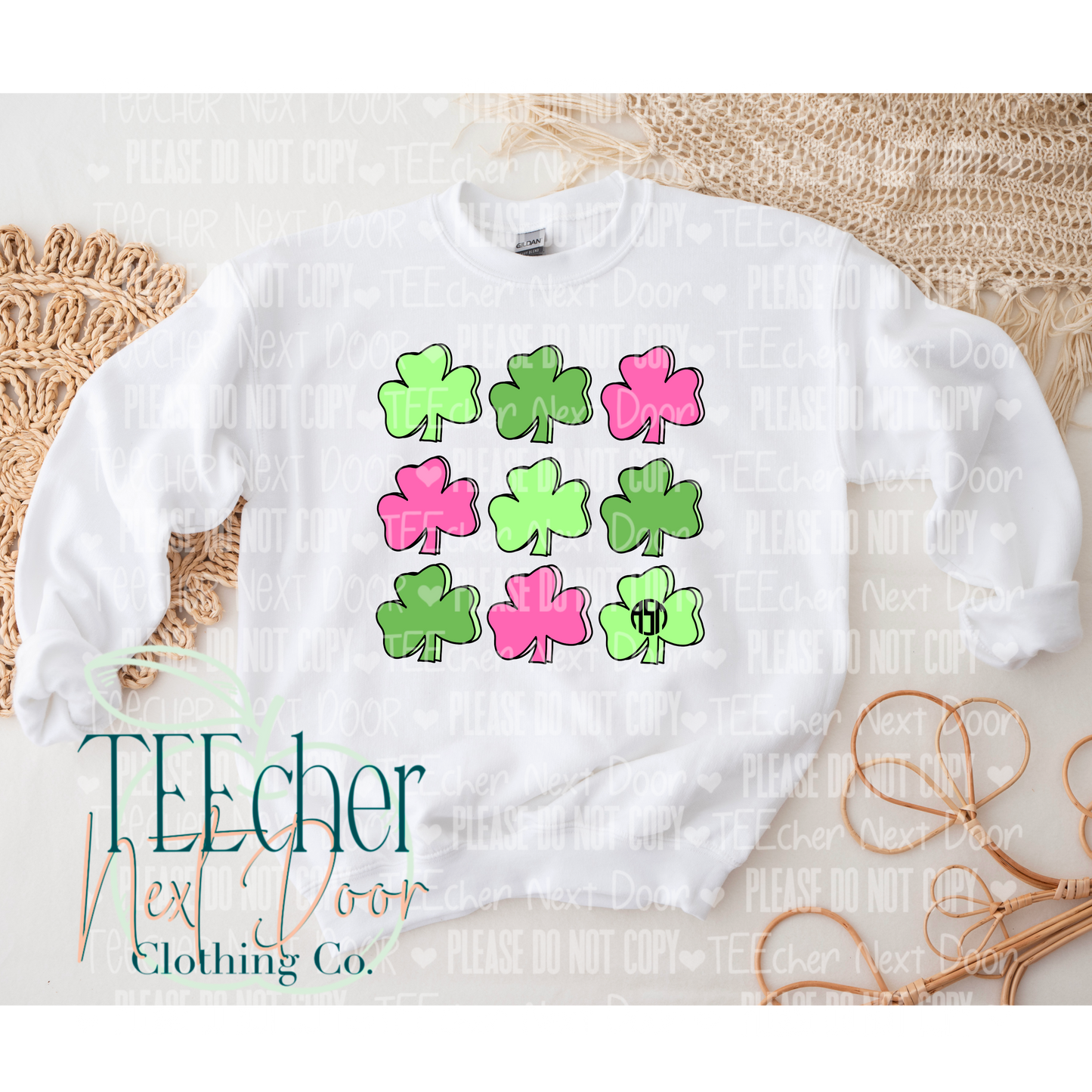 EXCLUSIVE Pink Shamrocks Monogram