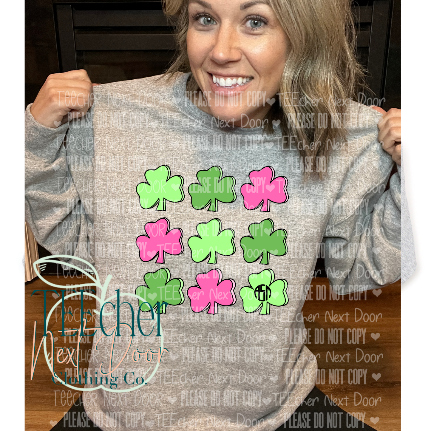 EXCLUSIVE Pink Shamrocks Monogram