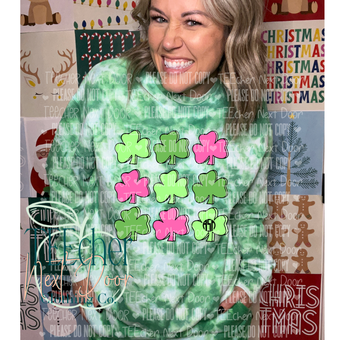 EXCLUSIVE Pink Shamrocks Monogram
