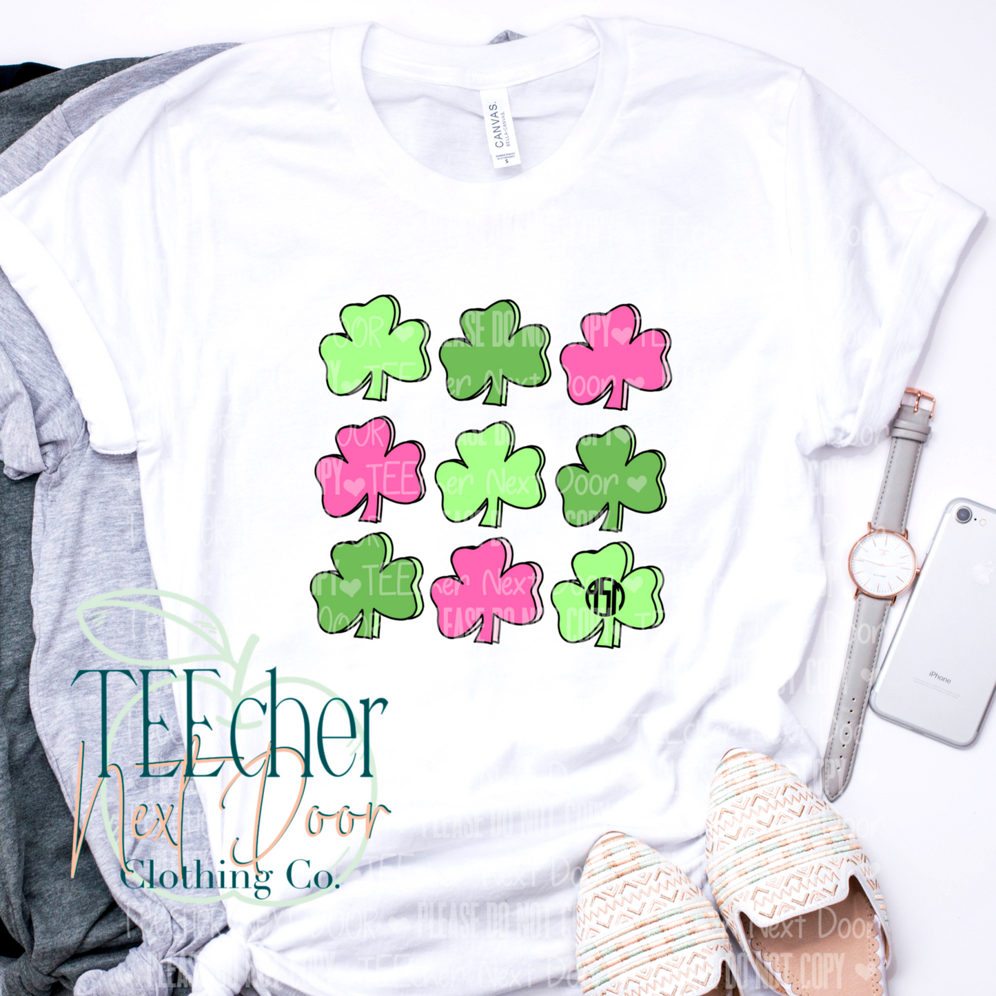 EXCLUSIVE Pink Shamrocks Monogram