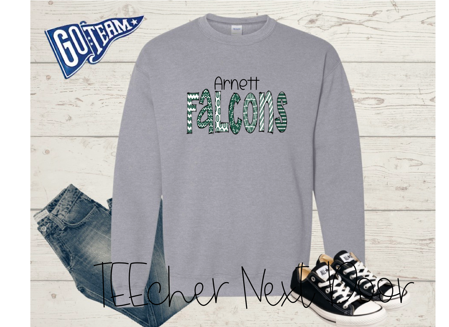 Arnett Falcons Plaid Mascot
