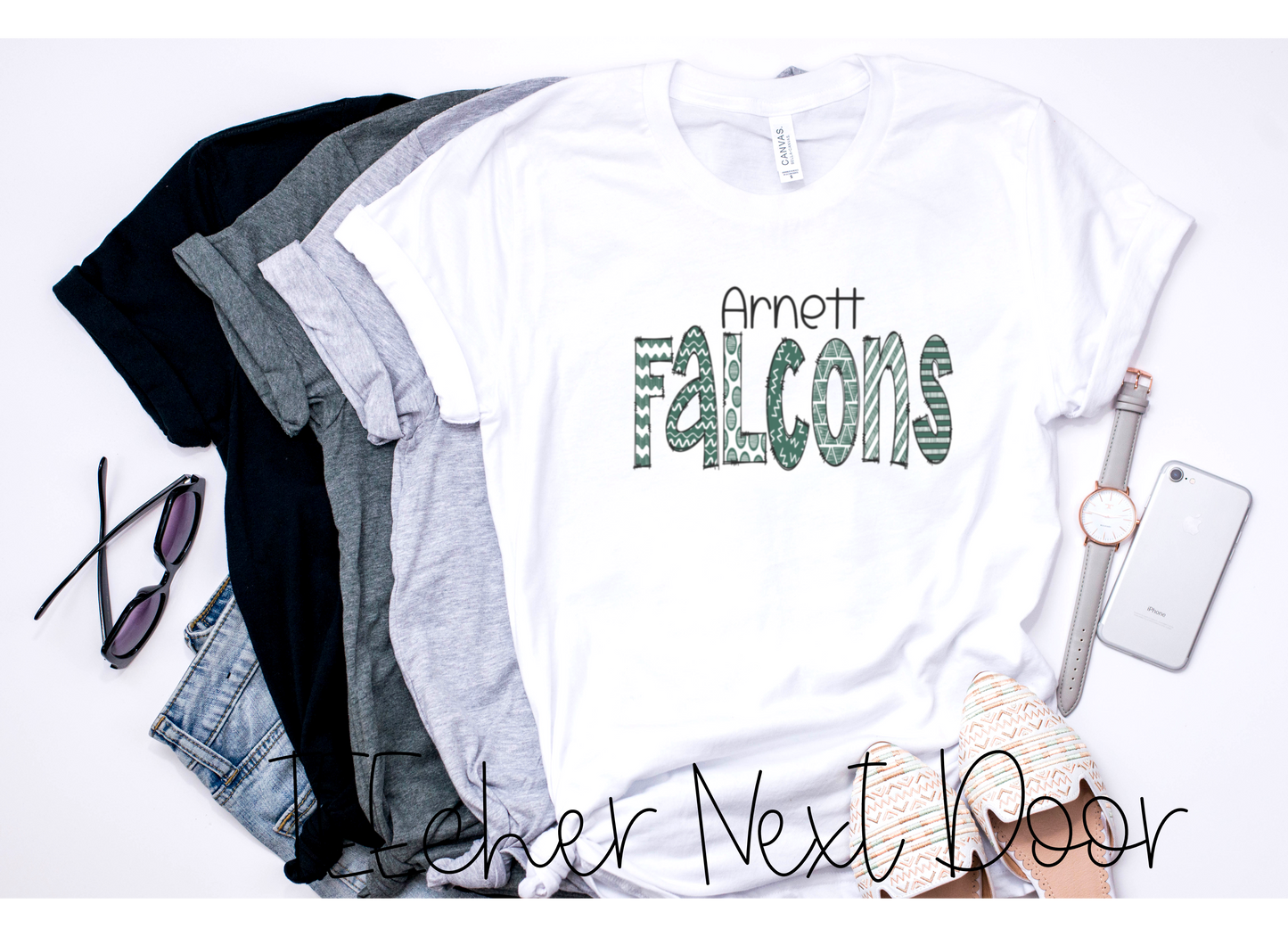 Arnett Falcons Plaid Mascot