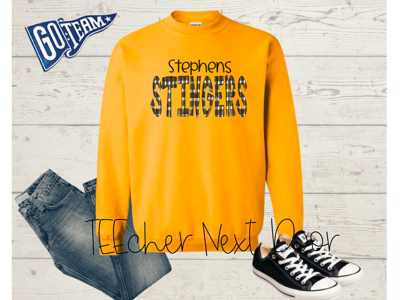 Stephens Stingers Plaid Mascot