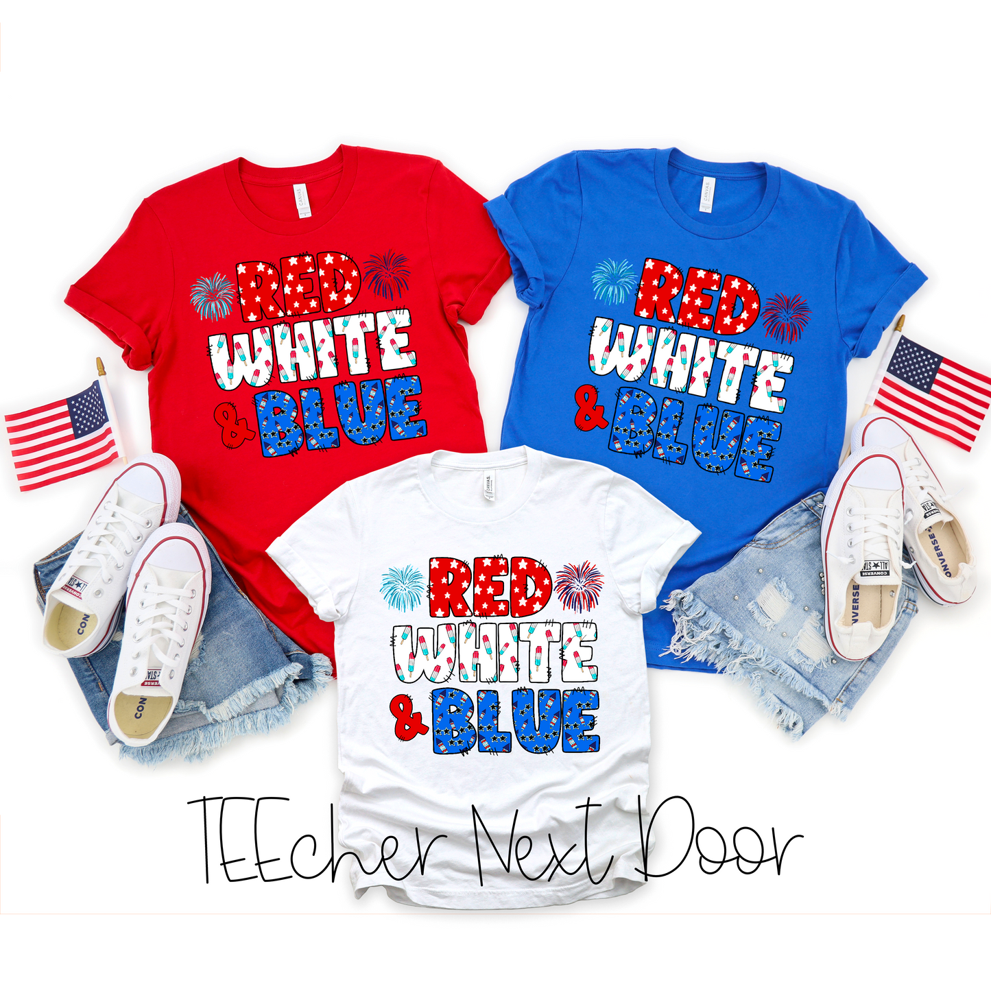 red white and blue fourth of july tee. memorial day tee.