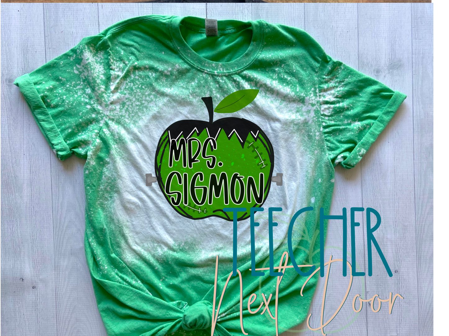 Frankenstein Teacher Apple Tee