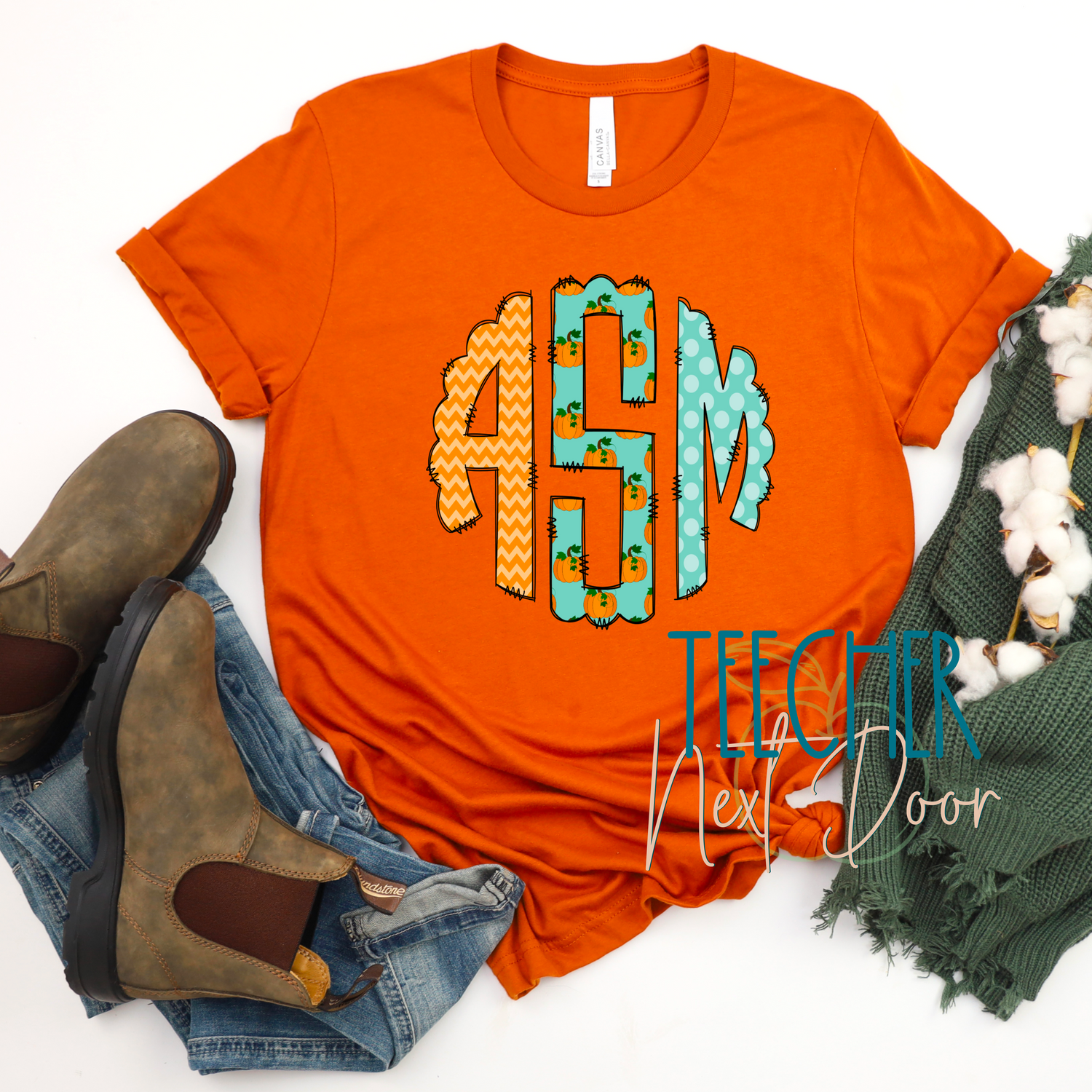 Fall monogram tee. Fall monogram crewneck. Fall monogram sweatshirt.