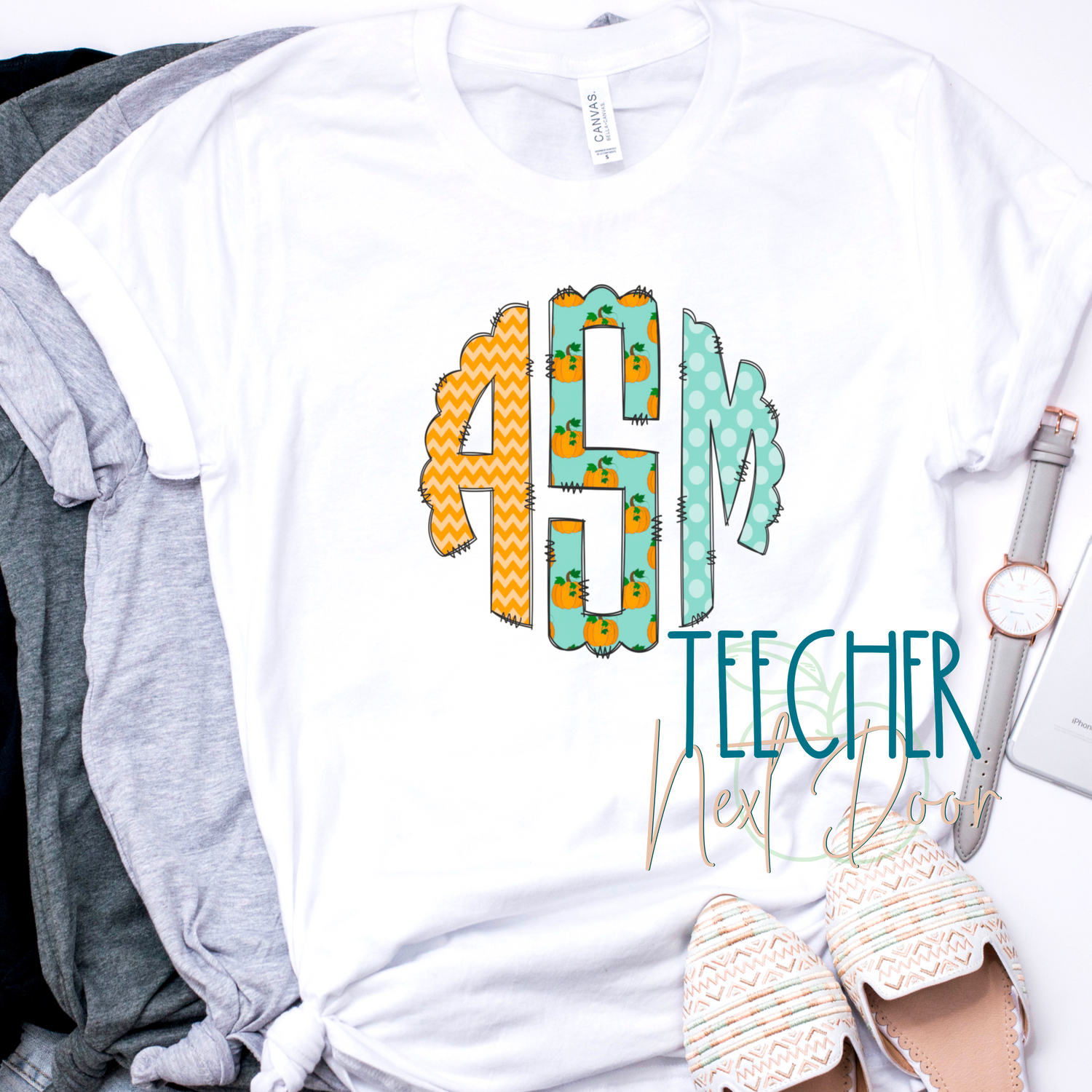 Fall monogram tee. Fall monogram crewneck. Fall monogram sweatshirt.