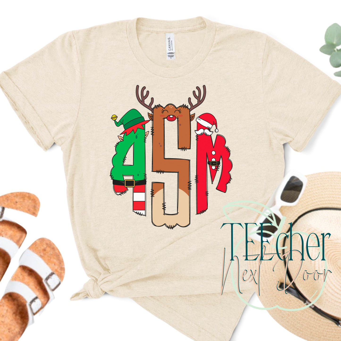 Christmas Monogram Tee