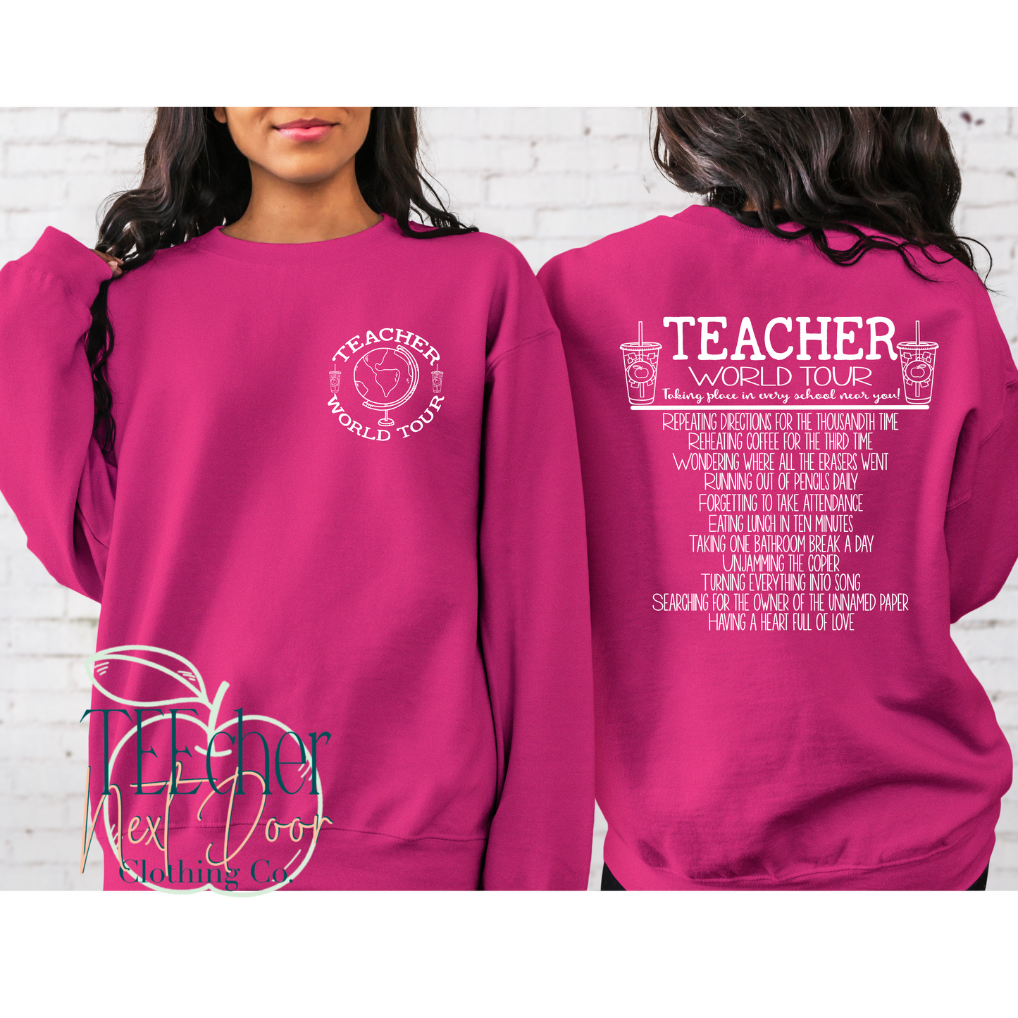 Teacher World Tee Sweatshirt. Teacher Graphic Tee. Test Day. Teacher Shirts.