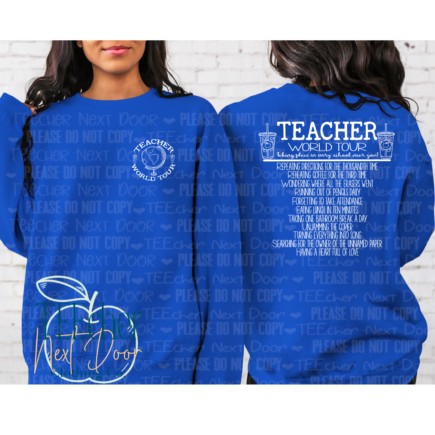 Teacher World Tee Sweatshirt. Teacher Graphic Tee. Test Day. Teacher Shirts.
