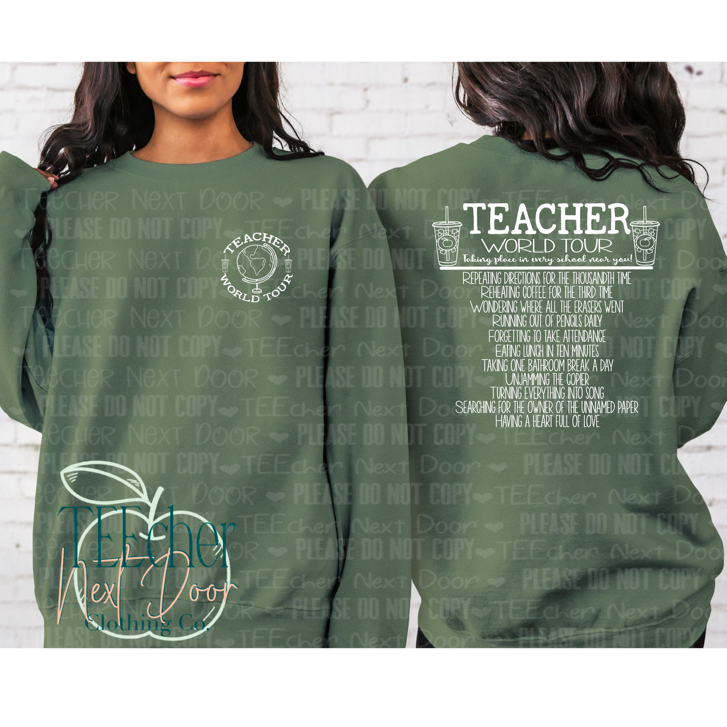 Teacher World Tee Sweatshirt. Teacher Graphic Tee. Test Day. Teacher Shirts.