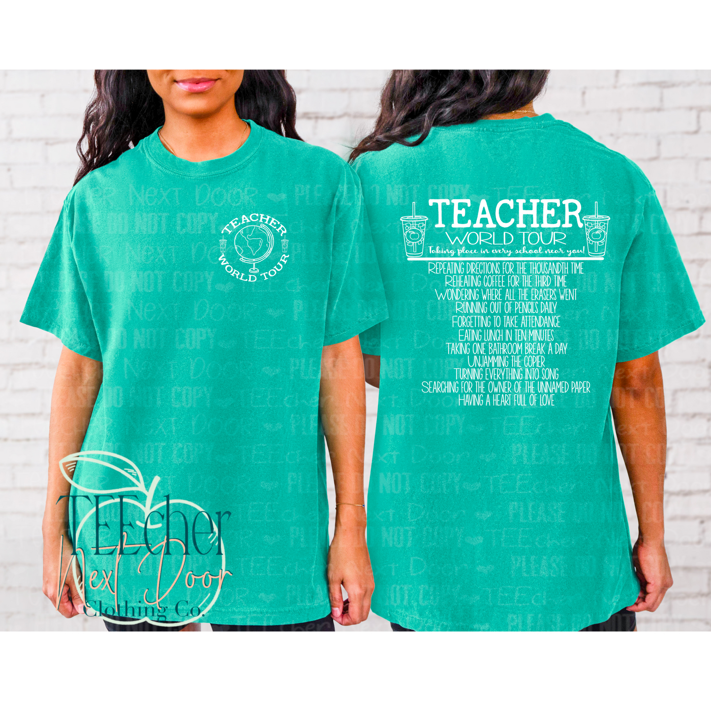 Teacher World Tee Sweatshirt. Teacher Graphic Tee. Test Day. Teacher Shirts.