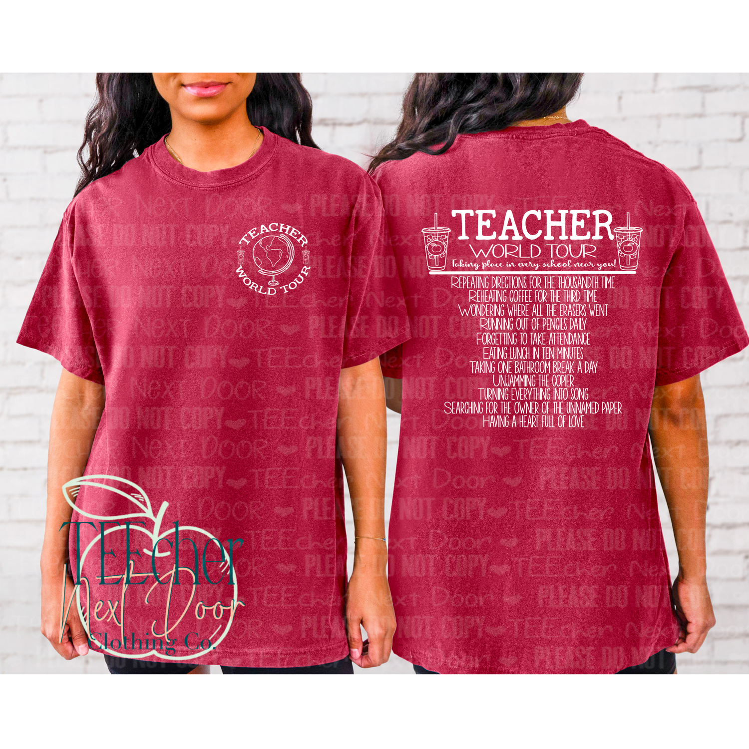 Teacher World Tee Sweatshirt. Teacher Graphic Tee. Test Day. Teacher Shirts.