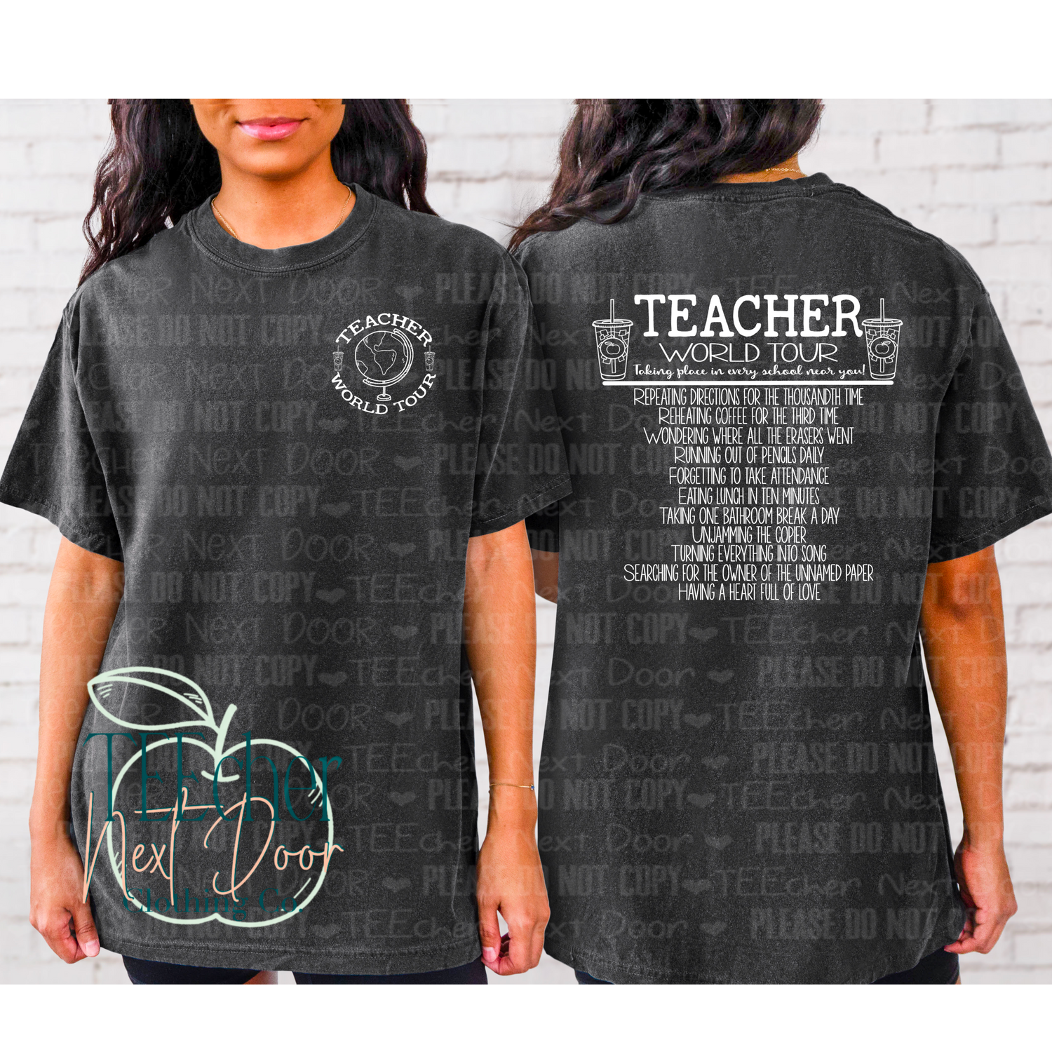 Teacher World Tee Sweatshirt. Teacher Graphic Tee. Test Day. Teacher Shirts.