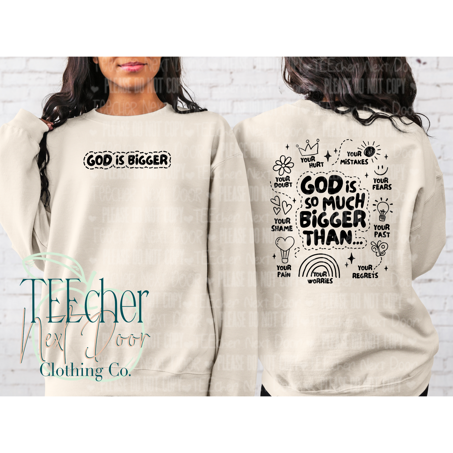 God is bigger sweatshirt and hoodie. Religious sweatshirt. Christian Sweatshirt