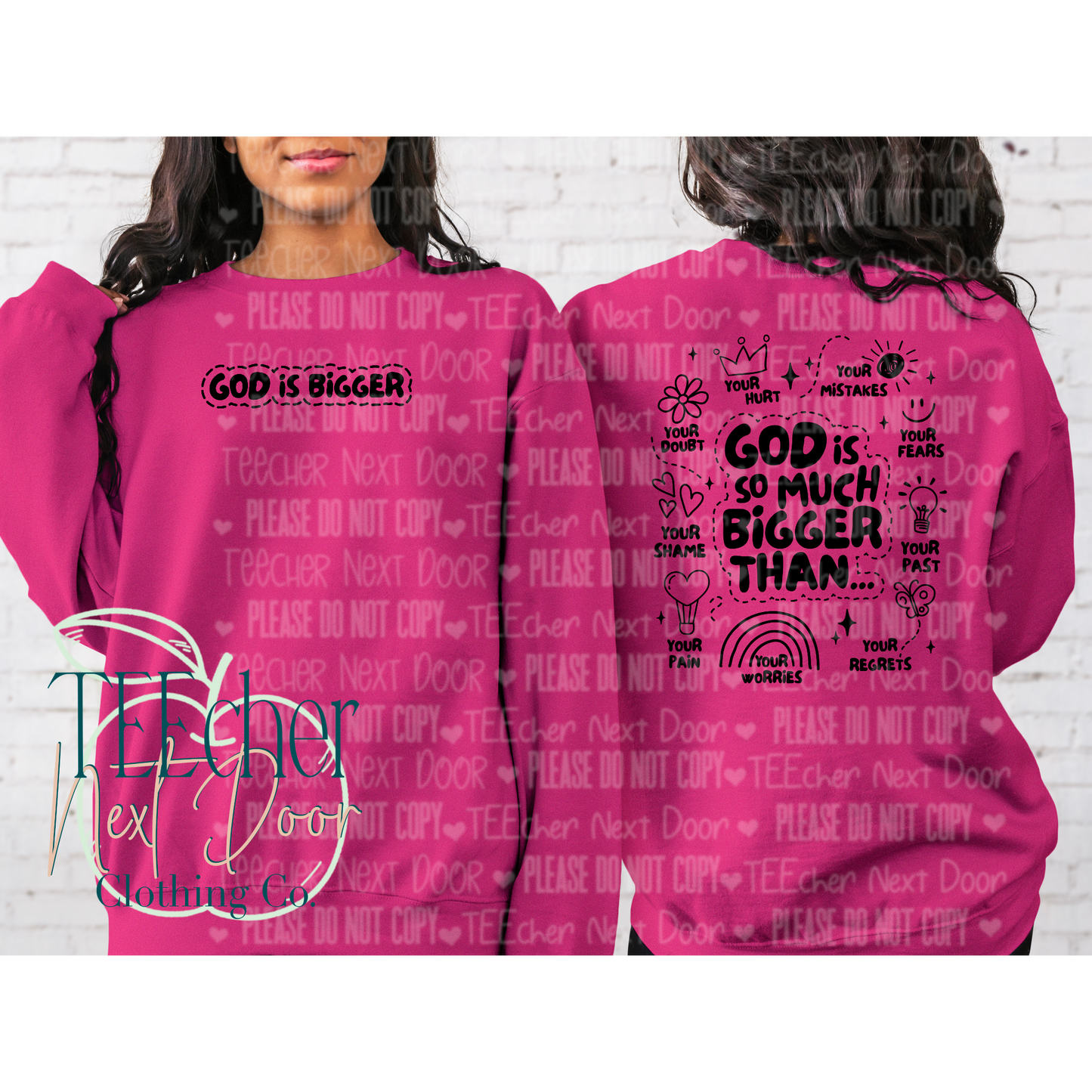 God is bigger sweatshirt and hoodie. Religious sweatshirt. Christian Sweatshirt