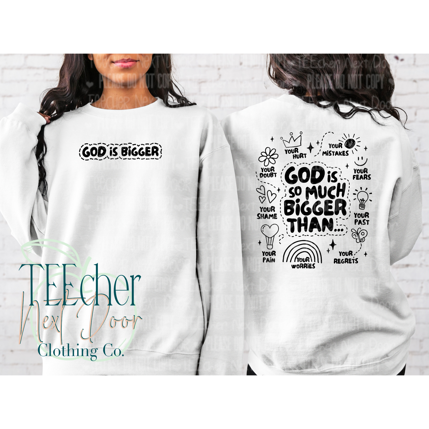 God is bigger sweatshirt and hoodie. Religious sweatshirt. Christian Sweatshirt
