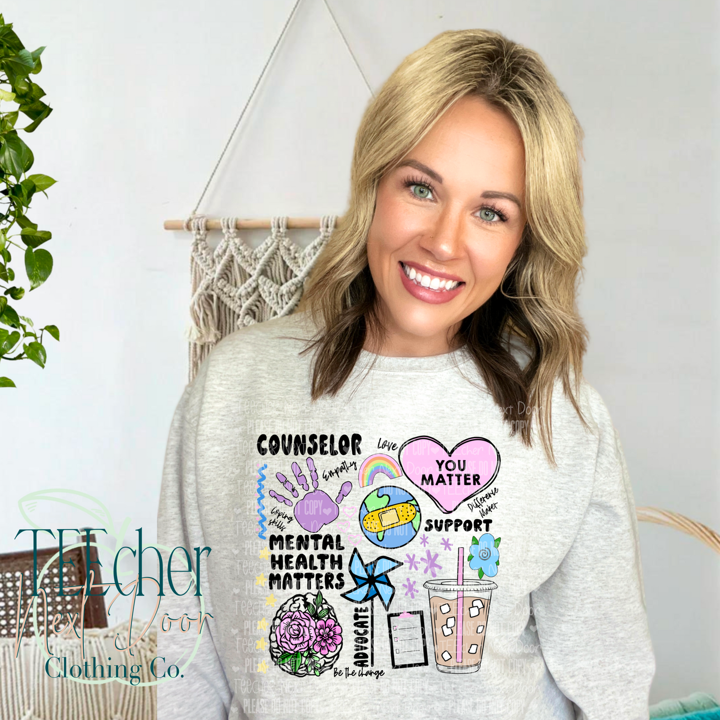 Counselor tee. Counselor Crewneck. Mental Health Matter Tee. Mental Health Matters. Crewneck.