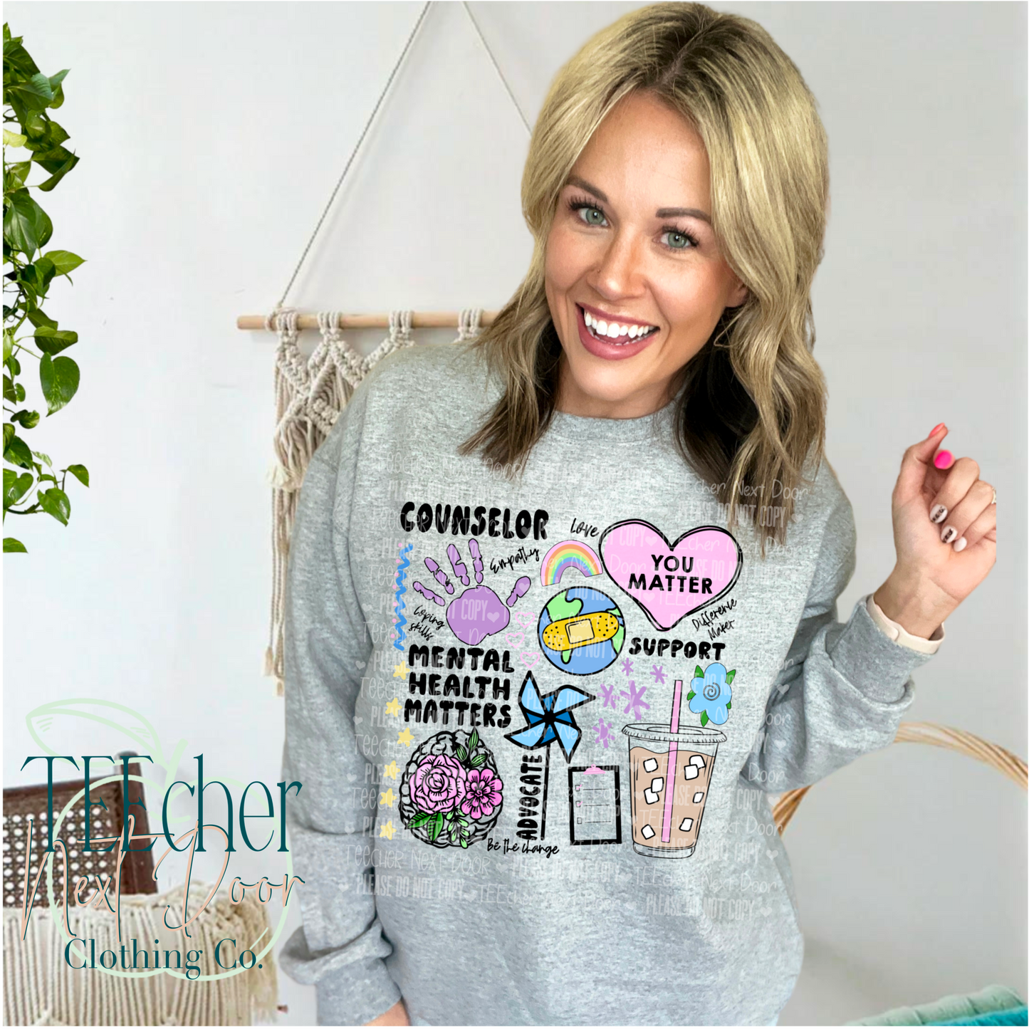 Counselor tee. Counselor Crewneck. Mental Health Matter Tee. Mental Health Matters. Crewneck.