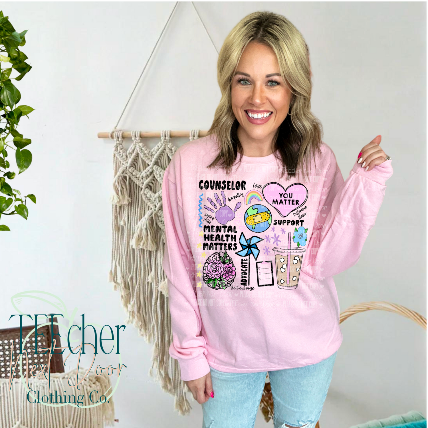 Counselor tee. Counselor Crewneck. Mental Health Matter Tee. Mental Health Matters. Crewneck.