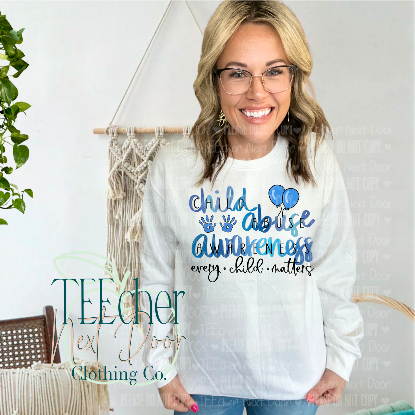 EXCLUSIVE Watercolor Child Abuse Awareness