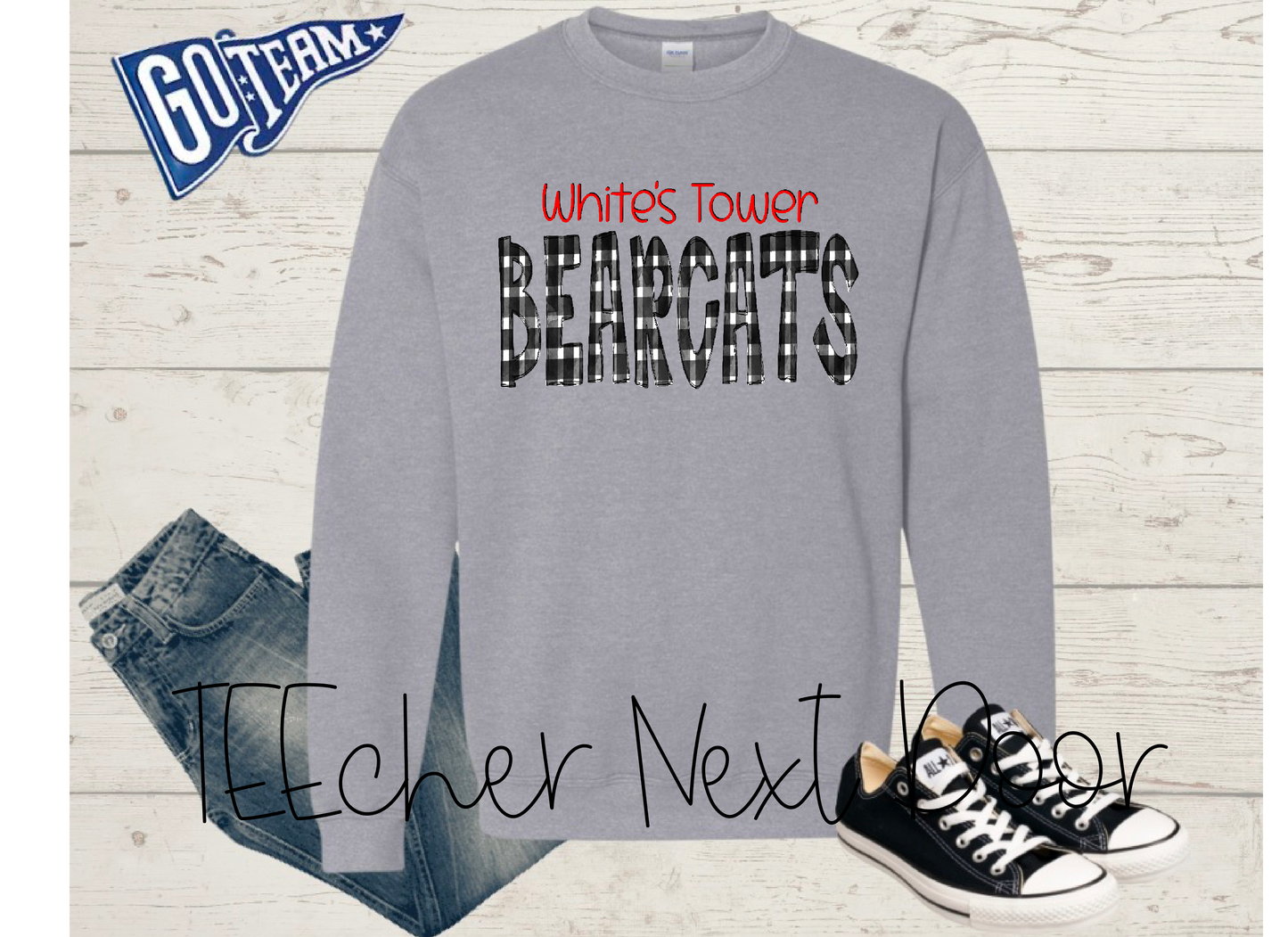 White's Tower Bearcats Plaid Mascot