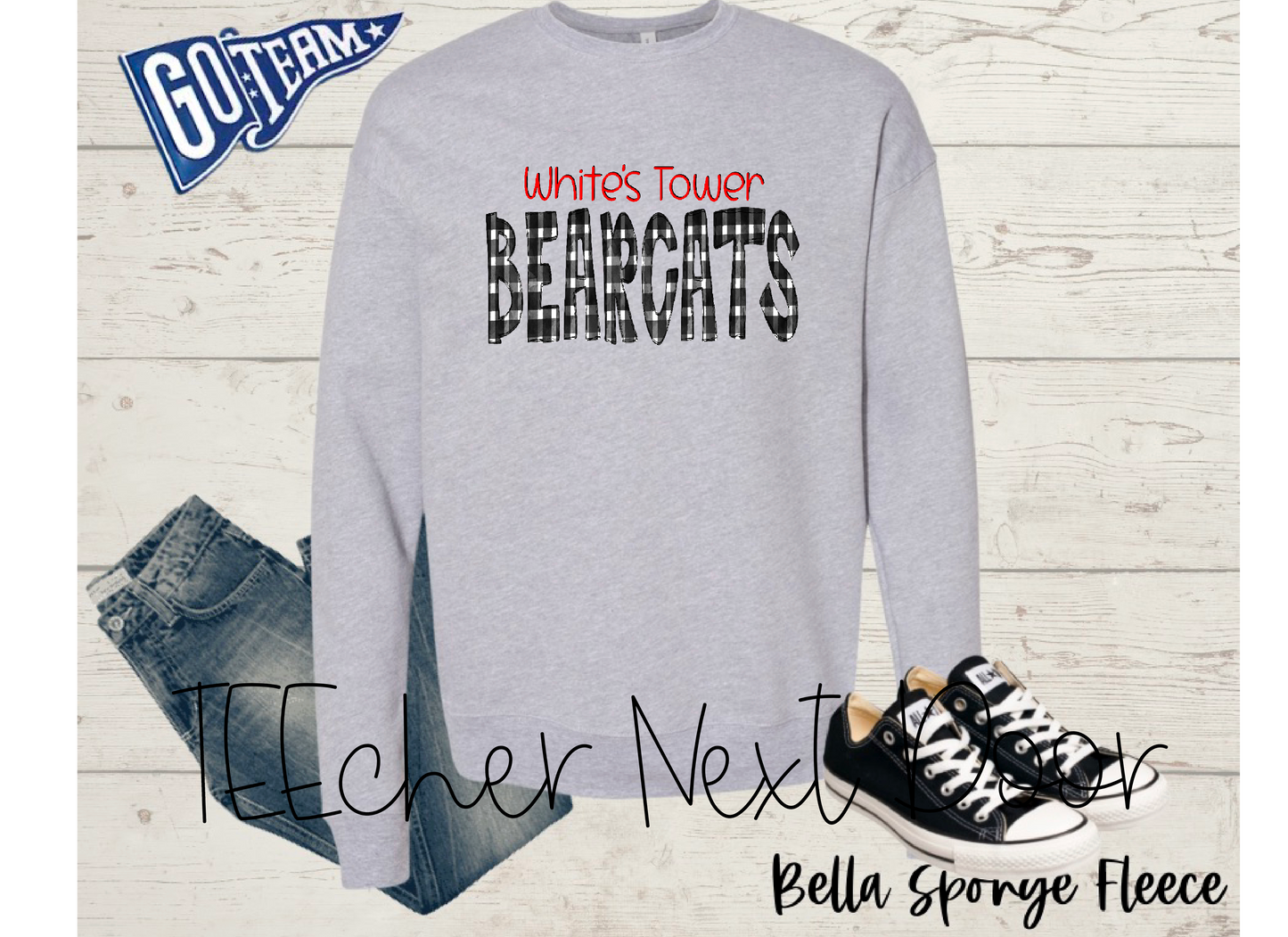 White's Tower Bearcats Plaid Mascot