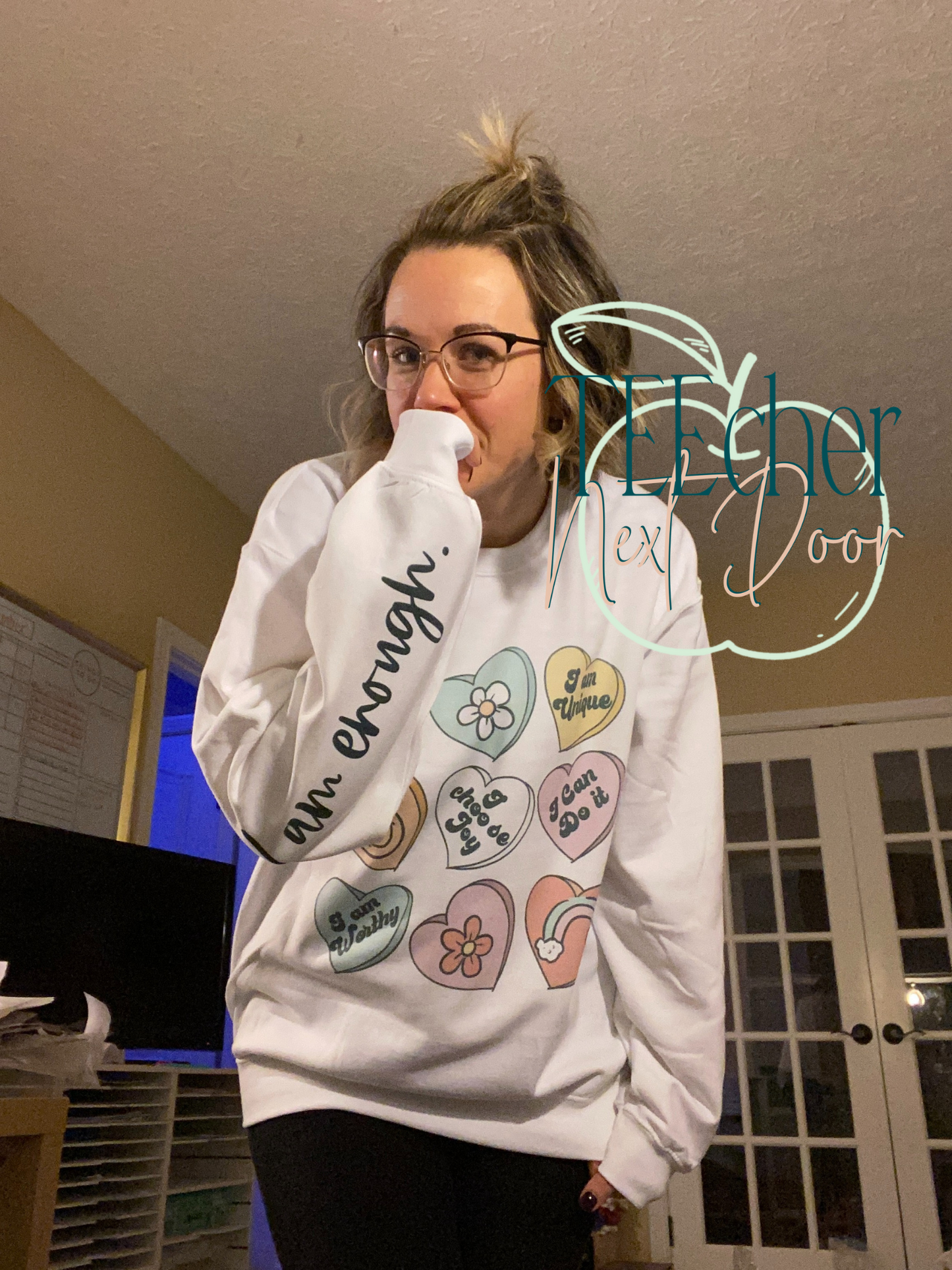 Valentine affirmation crewneck. I am enough crewneck. self love.