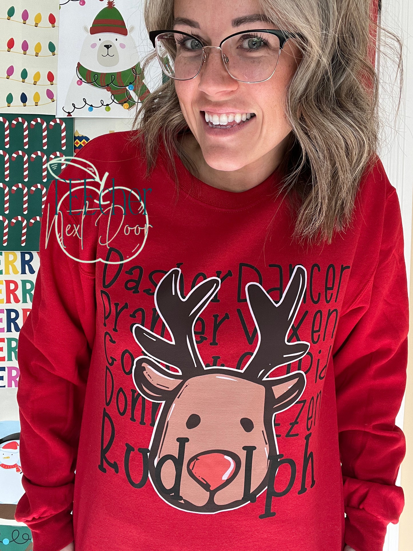 Santa's reindeers sweatshirt.
