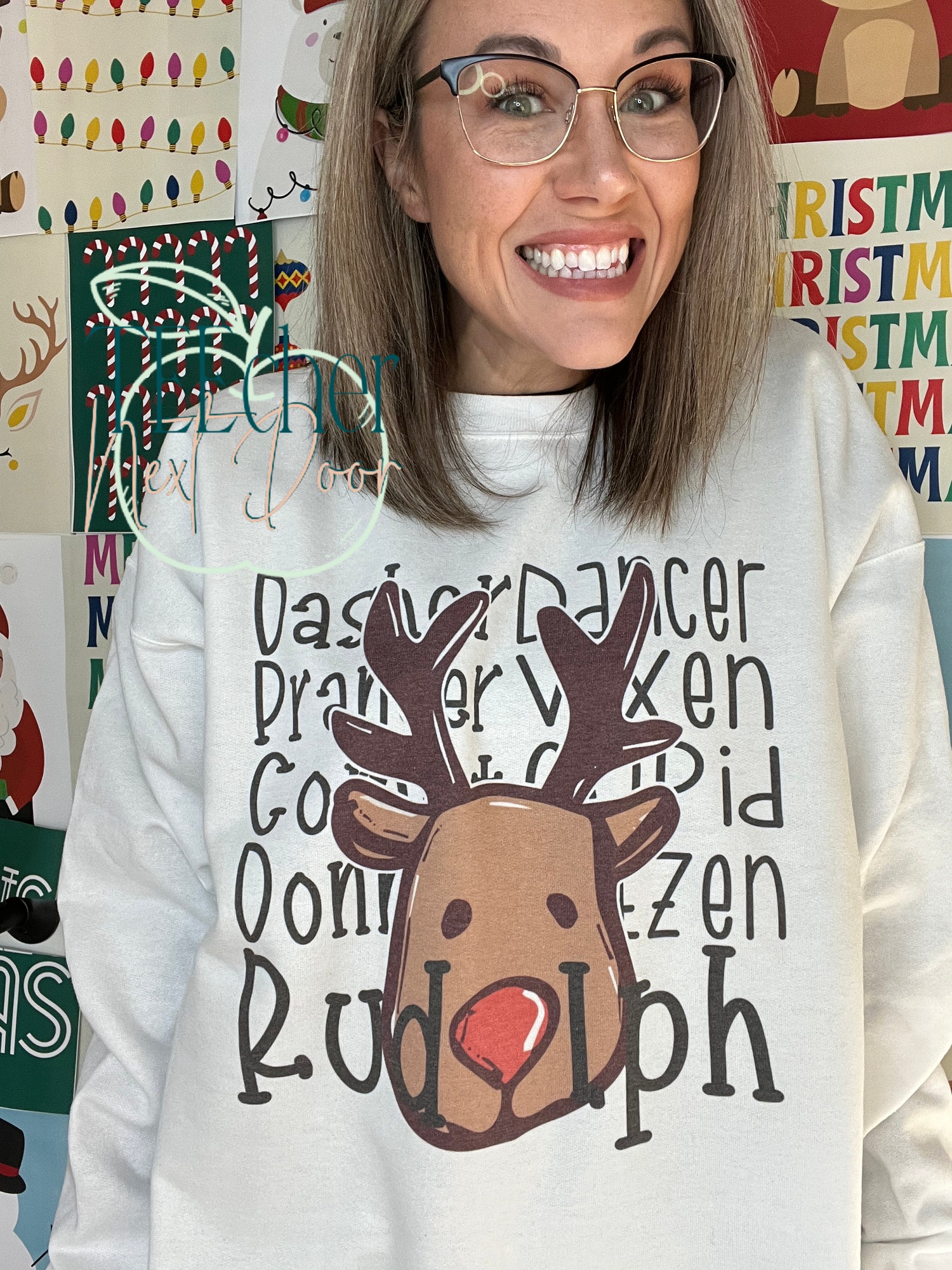 Santa's reindeers sweatshirt.