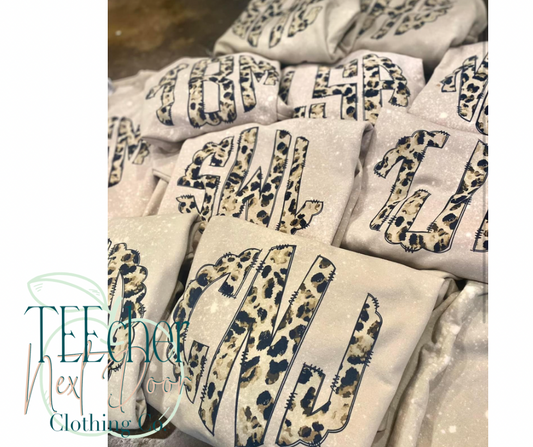 Leopard Monogram Crewneck