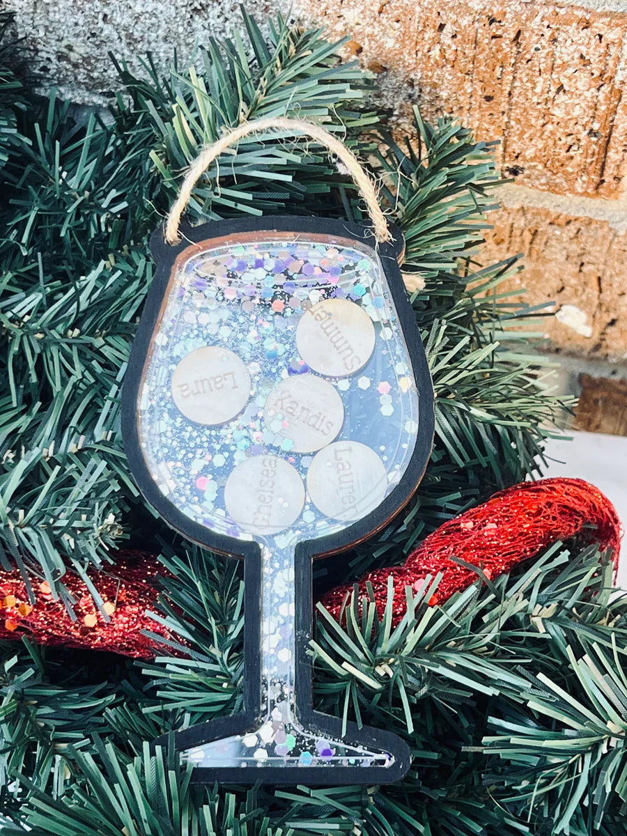 Wine Glass Shaker Ornament