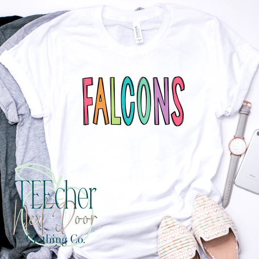 Falcons Pastel Hand Drawn