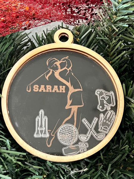 Personalized Sports Shaker Ornament