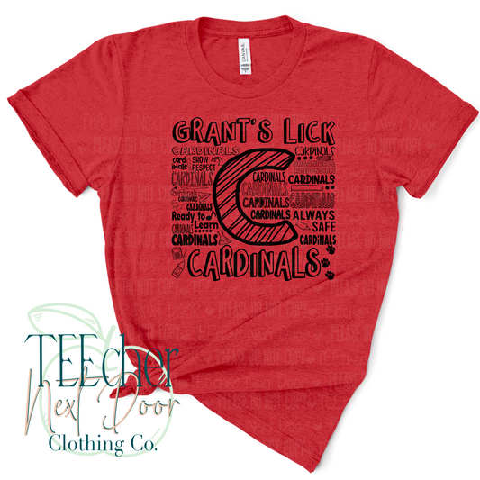 Grant's Lick Cardinals Typography