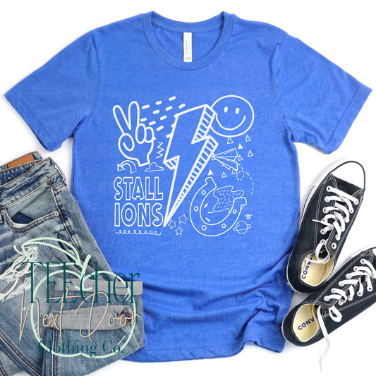 Stallions Rock Collage- Single Color