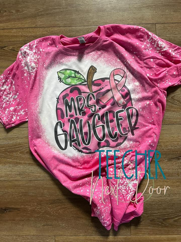 Breast Cancer Bleached Apple Tees