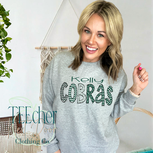 Kelly Cobras Plaid Mascot