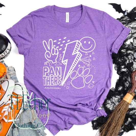 Purple Panthers Rock Collage- Single Color