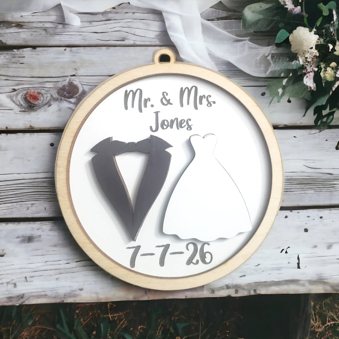 Wedding Tux and Dress Ornament