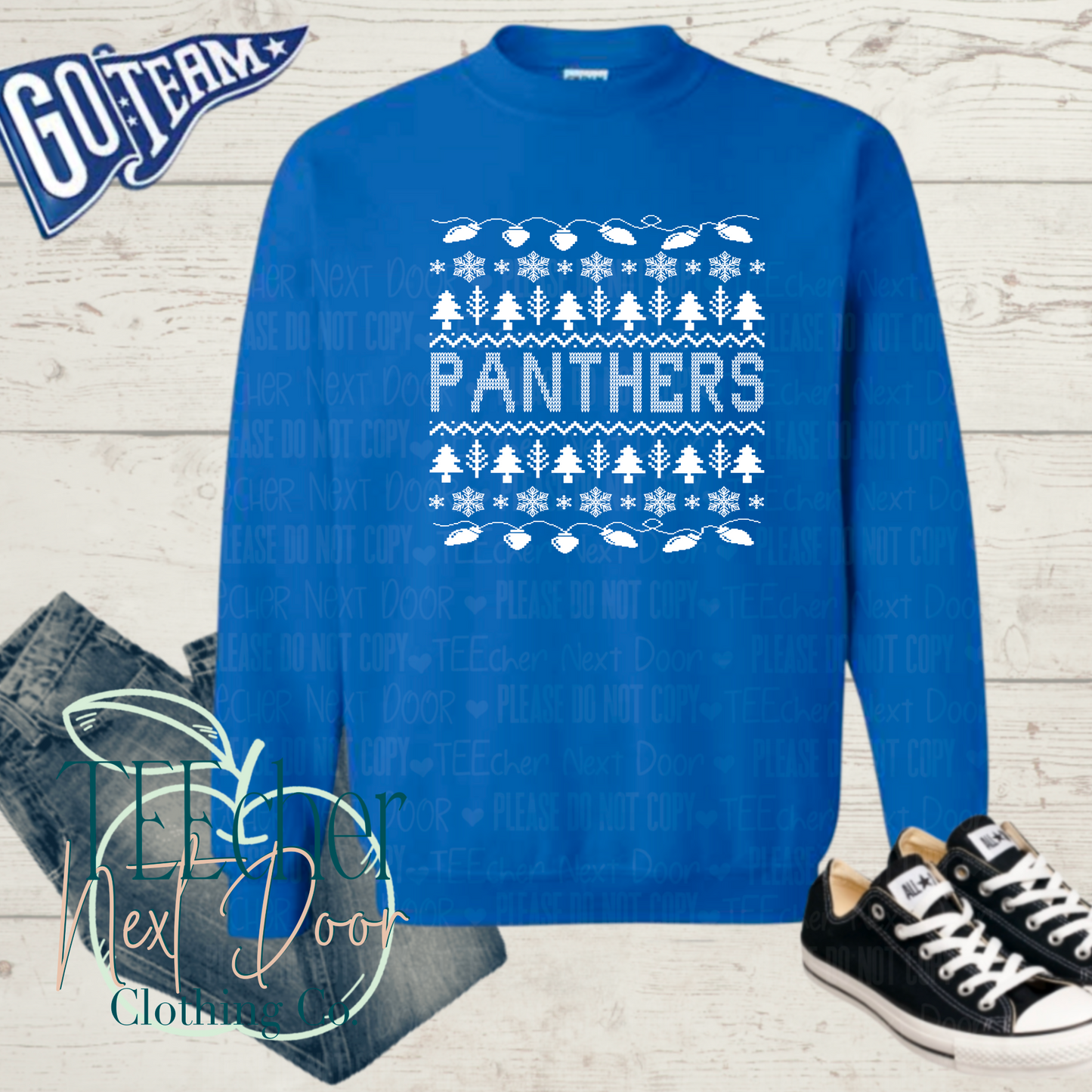 Piner Panthers Ugly Christmas Sweater