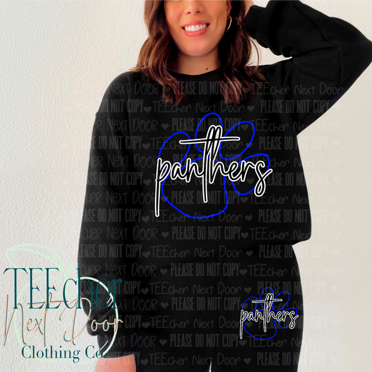 Blue Panthers Mascot Script Overlay