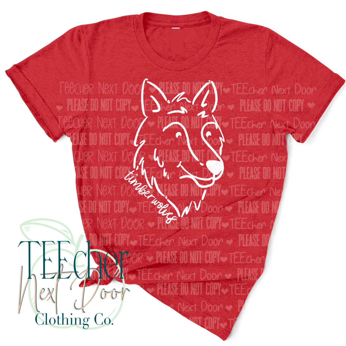 Red Timberwolves Doodle