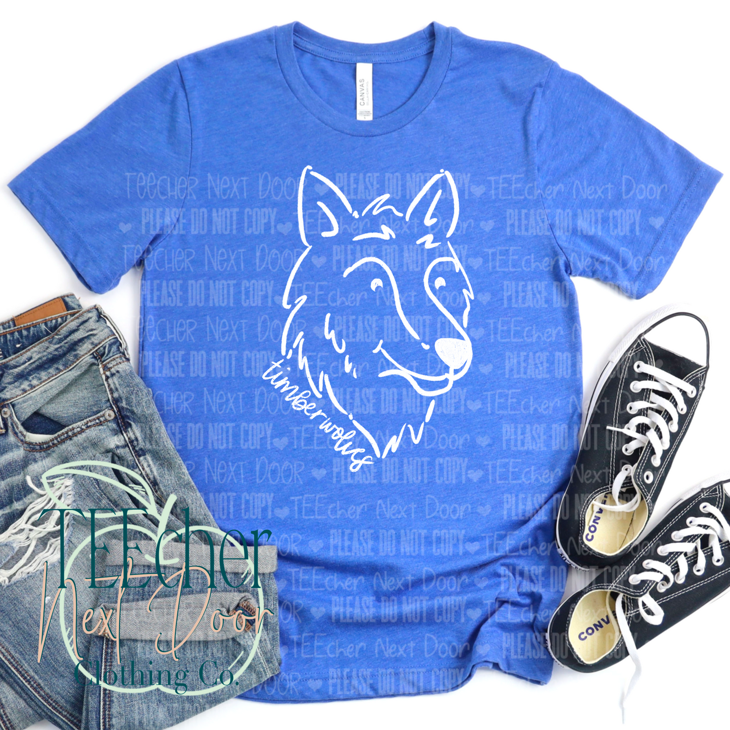 Blue Timberwolves Doodle